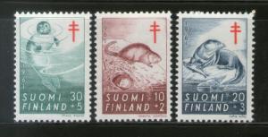 Finland 1961 Otter Seal Wildlife Marine life Animals Sc B160-62 MNH # 2578