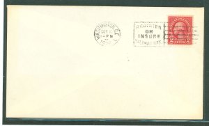 US 634 1926 2c Washington Definitive (single) on an Uncacheted, Unaddressed FDC with a Washington, DC Cancel