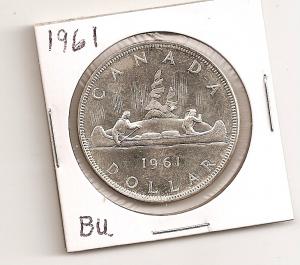 BU 1961 Canada Silver Dollar 