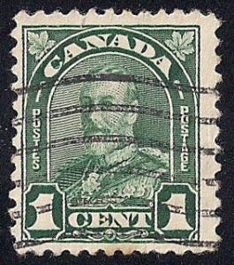 Canada #163 1 cent King George 5, Deep Green Stamp used F