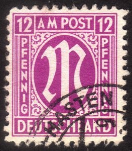 1945 Germany, American-British Occ. (Bizone) 12pfg, Used, Sc 3N8, Mi 23Az