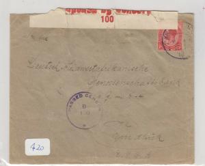 South Africa 1918 Windhoek Censored Cover Postal History J4831