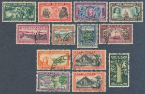 NEW ZEALAND Sc 229-41 USED - 1940 Centennial Issue - Complete Set