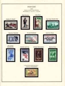 1964-65 U S Commemorative MNH Year Games Scott Specialized Pages - 35 Stamps-