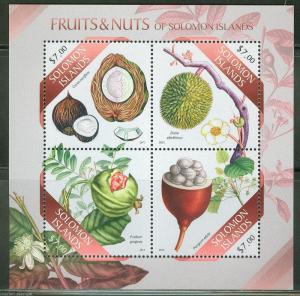 SOLOMON ISLANDS  2013  FRUITS AND NUTS  SHEET MINT NH