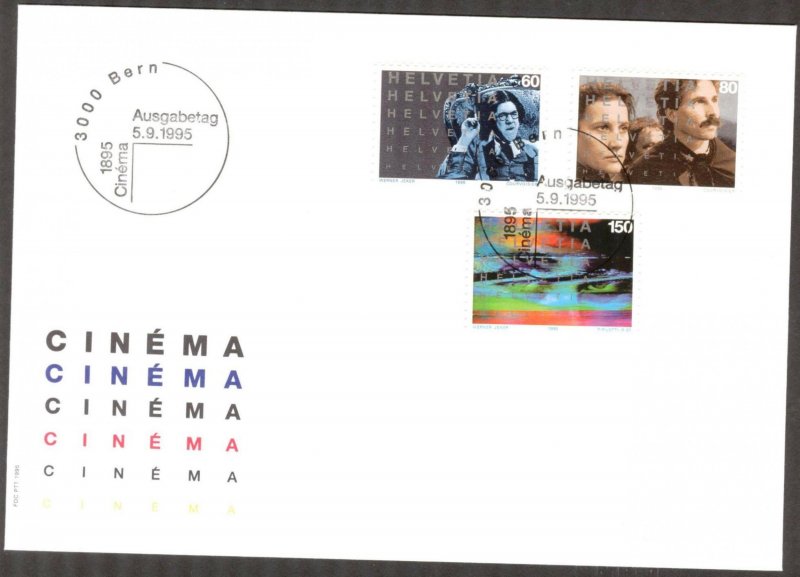 Switzerland 1995 100 Years of Cinema FDC