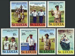 St Lucia 419-425, 426, MNH. Michel 412-418, Bl.12. Boy Scout Jamboree 1977. 