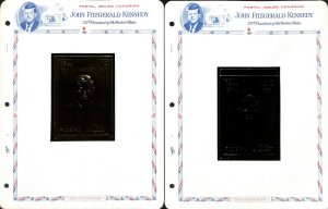 Fujeira Stamp Collection on 12 White Ace Pages, John Kennedy