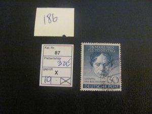 Berlin 1951 Used  Signed Schlegel MI. 87 XF 30 EUROS  (186)