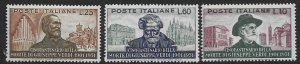 Italy 594-96  1951  set  3  fine mint nh