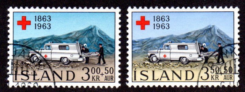 ICELAND B17-18 USED SCV $2.80 BIN $1.15 RED CROSS