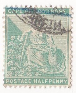 CAPE OF GOOD HOPE, 1896, used 1/2p “Hope” and Symbols, Scott 42