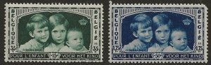 Belgium B163/65  1935  2 values  fine mint hinged