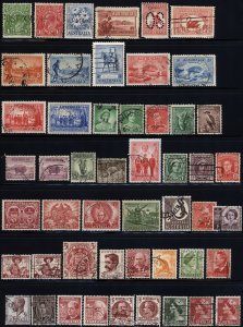 AUSTRALIA Nice 97 Stamp Collection-Sound Used-From 1920s-CV>$64-Incl Sc 143a,131