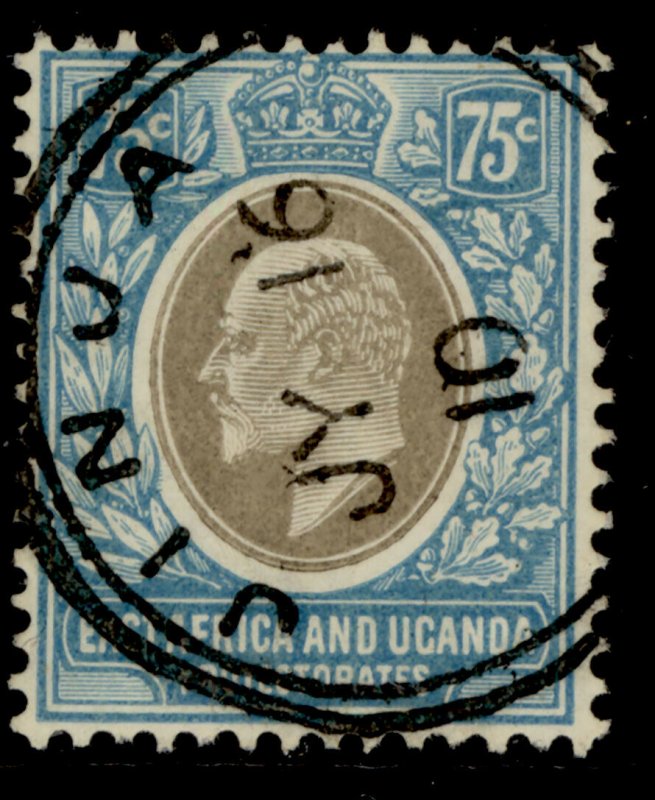 EAST AFRICA and UGANDA EDVII SG42, 75c grey and pale blue, FU. Cat £45. CDS