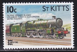 St. Kitts # 407, Locomotive, NH Set, 1/2 Cat.