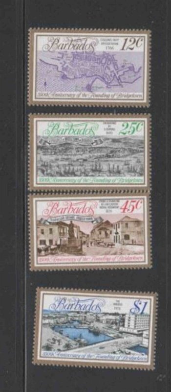 BARBADOS #470-473 1978 BRIDGETOWN 350TH ANNIV. MINT VF NH O.G 