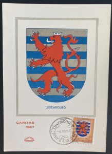 1957 Luxembourg Maxi Postcard First Day cover  Caritas Issue