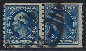 US Scott #396 Used Pair Fine