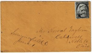 1860's Summerfield, Ohio manuscript cancel on cover, 2c Black Jack, Scott 73