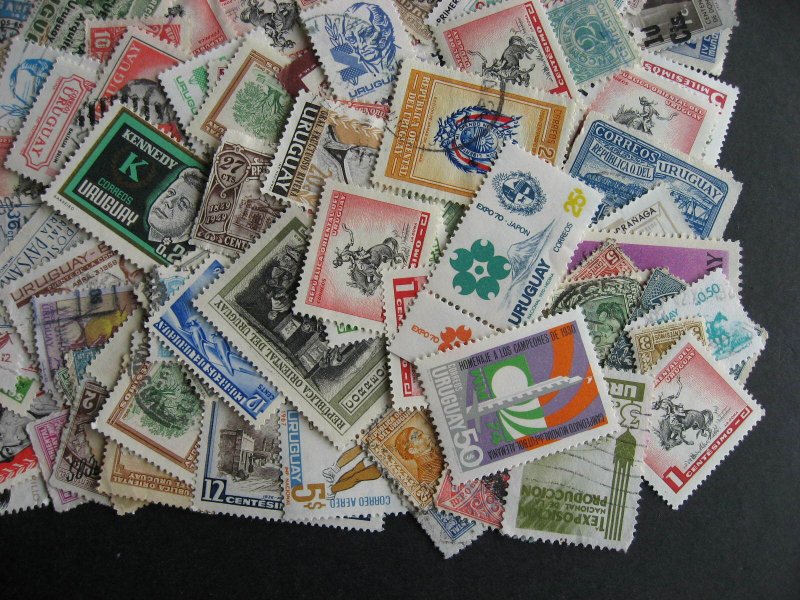Uruguay elusive mixture (duplicates, mixed condition) of 200 check them out!