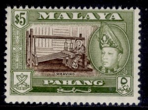 MAL - Pahang QEII SG86b, $5 brown & yellow-olive, NH MINT. Cat £75. P13 X 12½