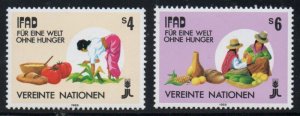 United Natons Vienna Sc 78-79  1988 Grains & Vegatables stamp set mint NH