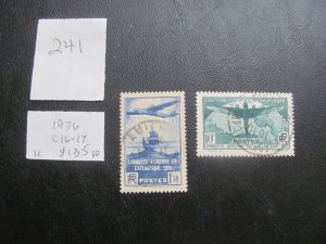 FRANCE 1936 USED SC C16-C17 SET XF $135 (241) NEW COLLECTION.