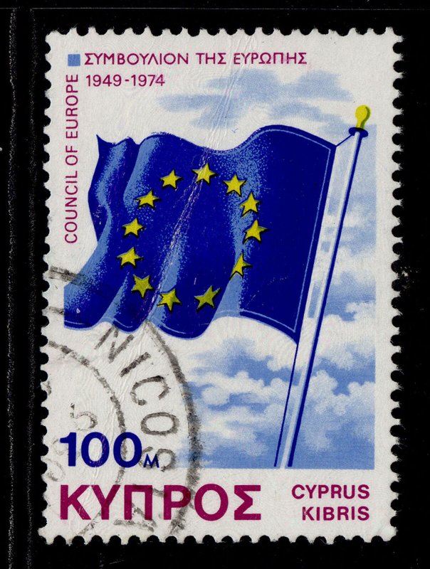 CYPRUS QEII SG442, 1975 100m council of europe, FINE USED. 