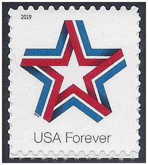 #5361 (55c Forever) Star Ribbon 2019 Mint NH