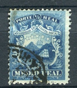 COSTA RICA; 1860s early classic first issue used Shade of 1/2r. fair Postmark