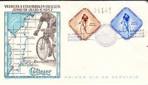 Columbia - C297-C298 Bicycle Race 1957 - Map Cachet