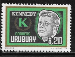 Uruguay 714: 20c John F. Kennedy (1917-1963), MH, VF