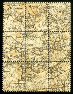 Latvia Stamps # 2 Block Of 9 Military Map Paper