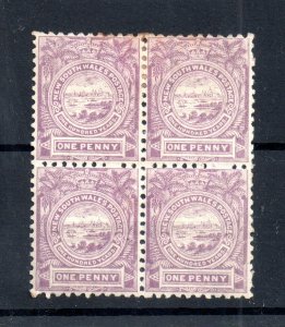 New South Wales 1888 1d Centenary mint MH block WS20368