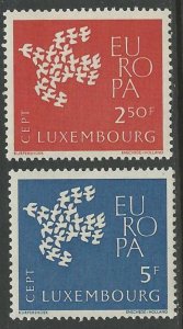 Luxembourg # 382-83 Europa - 1961 (2)   Mint NH