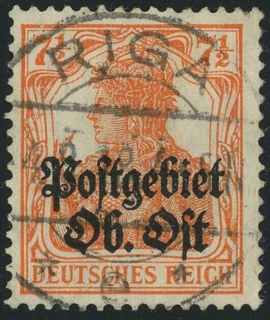 Riga 1918 Postmark WWI Latvia German Occupation Overprint Postage
