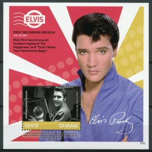 Ghana 2015 MNH Elvis His Life in Stamps First Recording Celebrities 1v S/S I