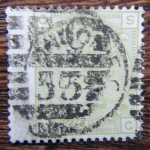 Great Britain 1873 - 1880 4d Sage Green Plate 16 SG153 Used