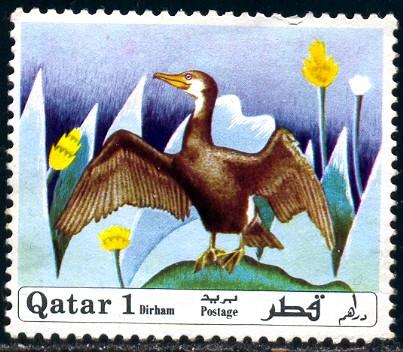 Bird, Cormorant, Qatar stamp SC#238 MNH