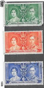 Uganda-Kenya-Tanganyika #60-62  silver anniv. (U) CV$1.60