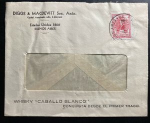 1948 Buenos Aires Argentina Advertising Window Cover Whisky Caballo Blanco