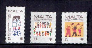 MALTA #560-562  1979 YEAR OF THE CHILD    MINT  VF NH  O.G