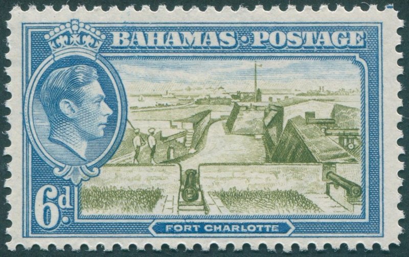 Bahamas 1938 6d olive-green & light blue SG159 MNH