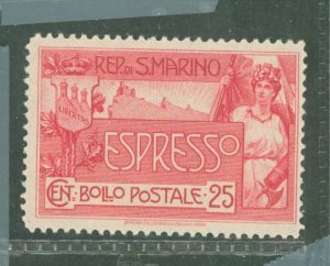 San Marino #E1 Unused Single