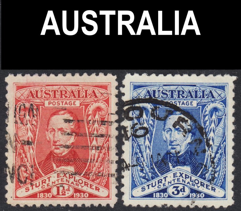 Australia Scott 104-05 complete set F to VF used.