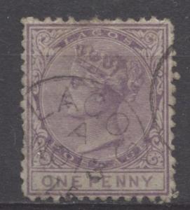 Lagos SG#1 1d Reddish Lilac & Dull Purple 2nd Ptg Crown CC Perf. 12.5 F-69 Used