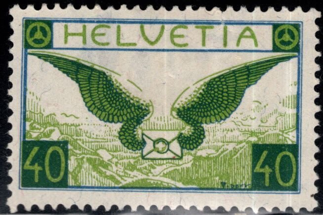 Switzerland Scott C14 airmail stamp Mint No Gum