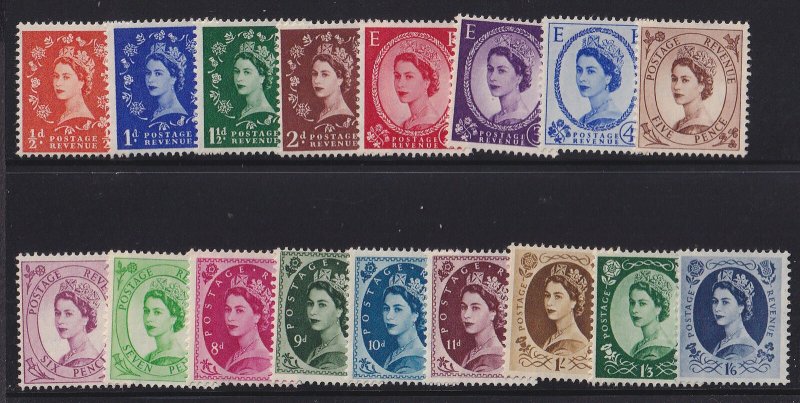 GREAT BRITAIN -  ELIZABETH II 1952-54 Wmk Tudor Complete set of - 36827