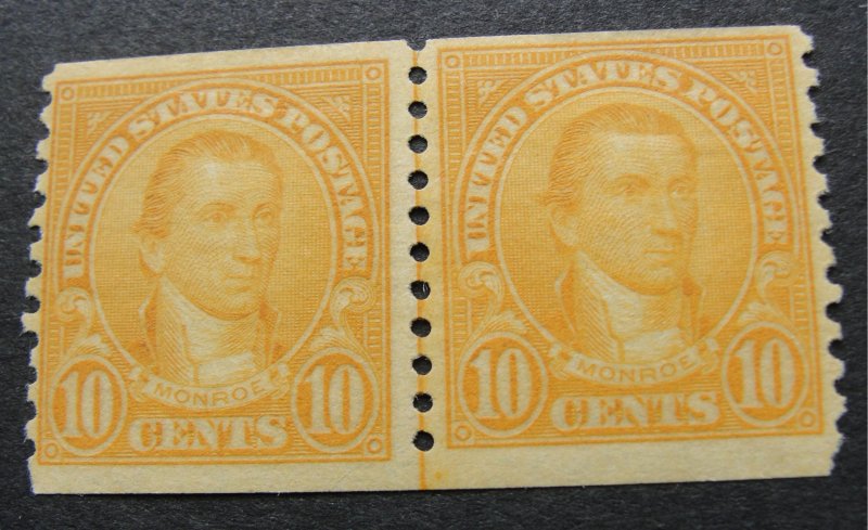 US Sc. #603 Coil Line Pair – Mint Hinged